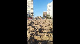 Drunk fat british man at Levante Beach, Benidorm! Part 2