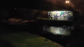River bridge graffitti vs art