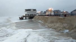 Powerful storm erodes away Jersey Shore beach