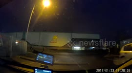 Dashcam footage hitting a big pothole damaging a wheel in Birmingham