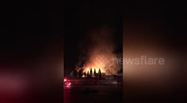 Newsflare Edit - Firefighters injured battling blaze in under-construction apartment block