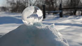Bubble freezes into a solid sphere, quickly!