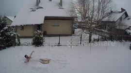 Man 'swims' in thick snow