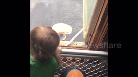 Calvin from our top floor window!