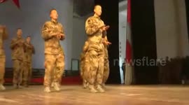 Chinese soldiers perform 'Chicken Dance' to mark New Year