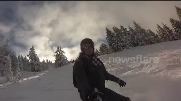 Snowboarding mount bachelor january 2017