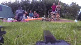Parrot drone with GoPro crashes