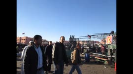 7. Evening food market being set up, Jemaa el-Fna square, Marrakech.