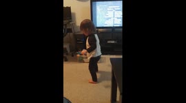 Showing off her dance moves!