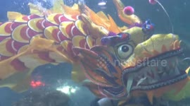 Underwater dragon dance in China