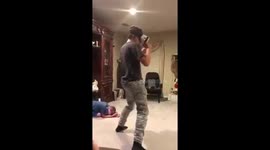 Kid gets kicked in the face on Christmas while using VR Headset