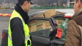 Badly damaged car continues on motorway for more than half a mile