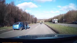 MAN CHEATS DEATH ON DUAL CARRIAGEWAY