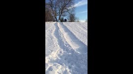 Snow Tubing Fail - Slow Motion Crash