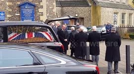 Graham Taylor Funeral Hearse arrives at Watford Church