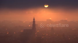 Amazing sunset over Amsterdam