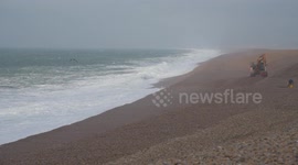 Storm Doris approches Portland, UK
