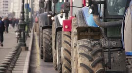Greek farmers Tractor March to Protest Austerity Taxes