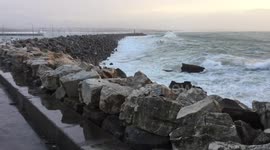Huge waves in Peniche Portugal