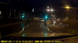 Car slams into a cyclist crossing the road