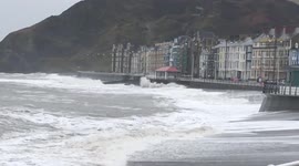 Storm Doris hits the coast of Aberysywyth