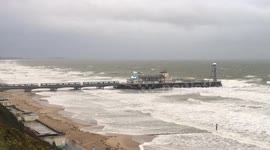 Strong winds brought by storm Doris in Bournemouth