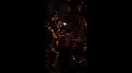 Cheers for Hillary Clinton at Broadway theatre
