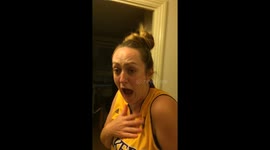 Boyfriend frightens girlfriend with scare prank at home