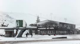 Snow and strong winds hit Scottish highlands