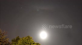 Weather conditions make lunar halo appear over Abbeylands, Ireland