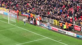 Swindon fans antagonise Oxford supporters during League One match