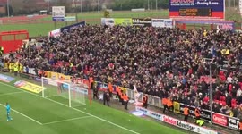 Swindon fans antagonise Oxford supporters during League One match