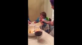 Baby knows what he wants.
