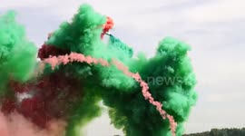 Man uses drones to launch fireworks