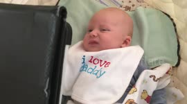 This baby doesn't really like Trump