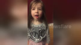Newsflare Edit - Girl, 3, isn't happy when she finds out she's getting a little brother