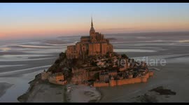 Drone Sunrise Mont Saint Michel