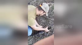 Alligator steals fisherman's lure