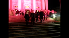 Robbie Williams and partner ,Ayda Field Leaving private view of Hockney exhibition at Tate Britain