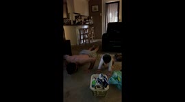 Trying to teach my son how to do push ups lol https://t.co/Qexv5YCcj6