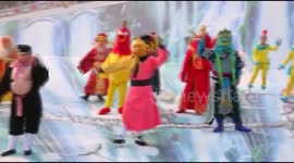 Man dressed as Monkey King drives bus full of mythological characters