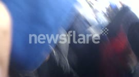 Torrential rain at Finland - Sweden match.