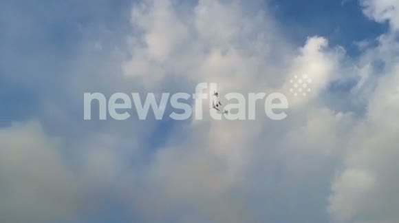 Military jets fly over London