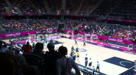 Tense finish to Brazil vs Australia Olympic Basketball 