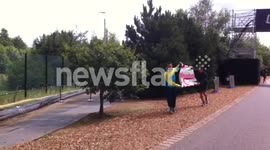 British supporters at the Olympic rowing