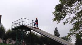 Fail - Ski aerial crash into water