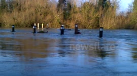 boat wrecked on bell weir Due to flooding