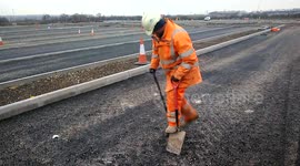 Construction worker takes the 'Shovel Walking Challenge'