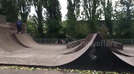 Big misty flip over ramp on skates