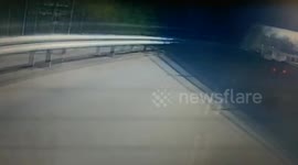 Dirty skank spits in face of motorcyclist